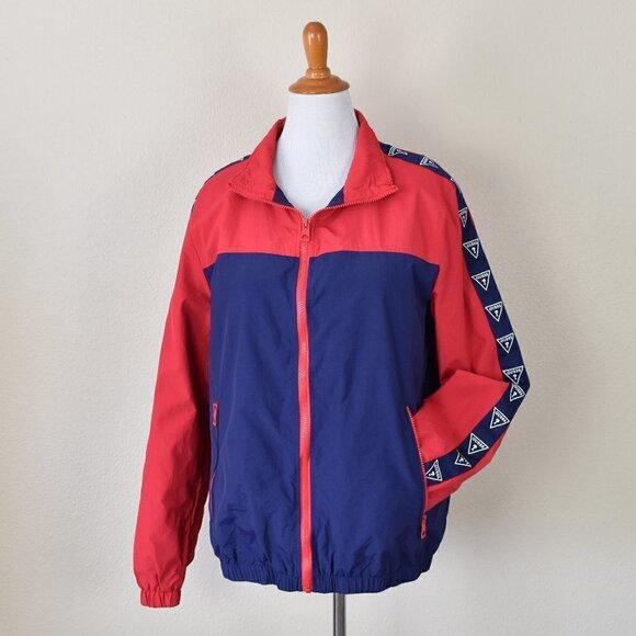 Guess Other - GUESS Vintage Style Zip Up Windbreaker Jacket L
